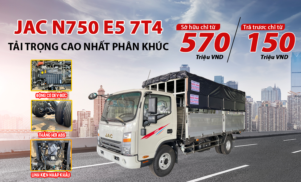 Sở hữu ngay Jac N750 chỉ từ 150Tr