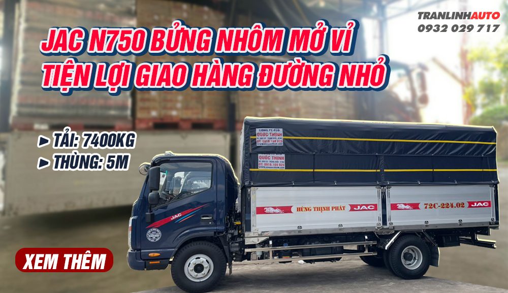 Jac N750 bửng nhôm tiện lợi giao hàng đường nhỏ
