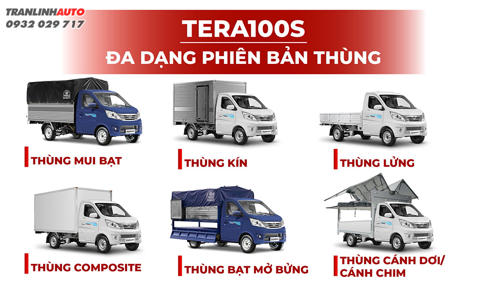 Các phiên bản thùng xe Tera100s